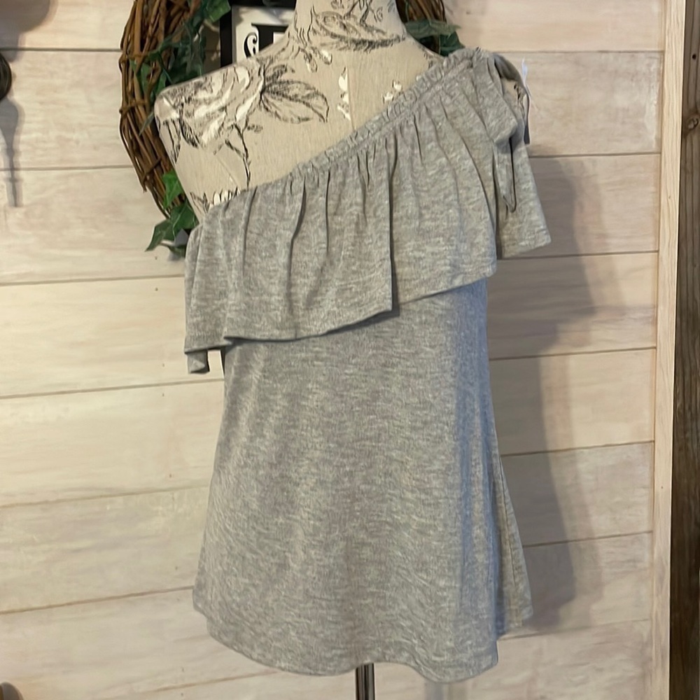NEW loft gray one shoulder top XS
